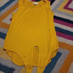 Women's Size Small New York Laundry Yellow Tie-Front Casual Tank Top